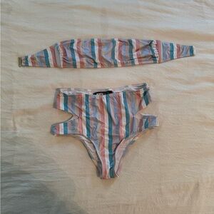 Beach Riot Pink and Blue Bikini Set